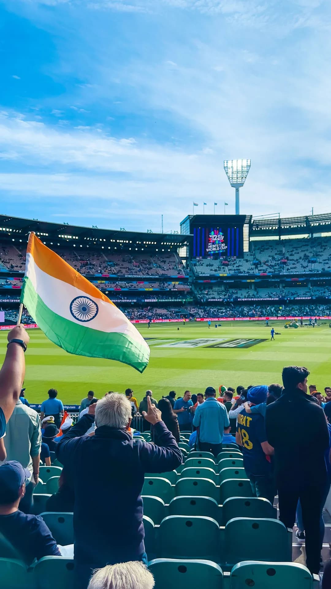 Fans behind the tricolour